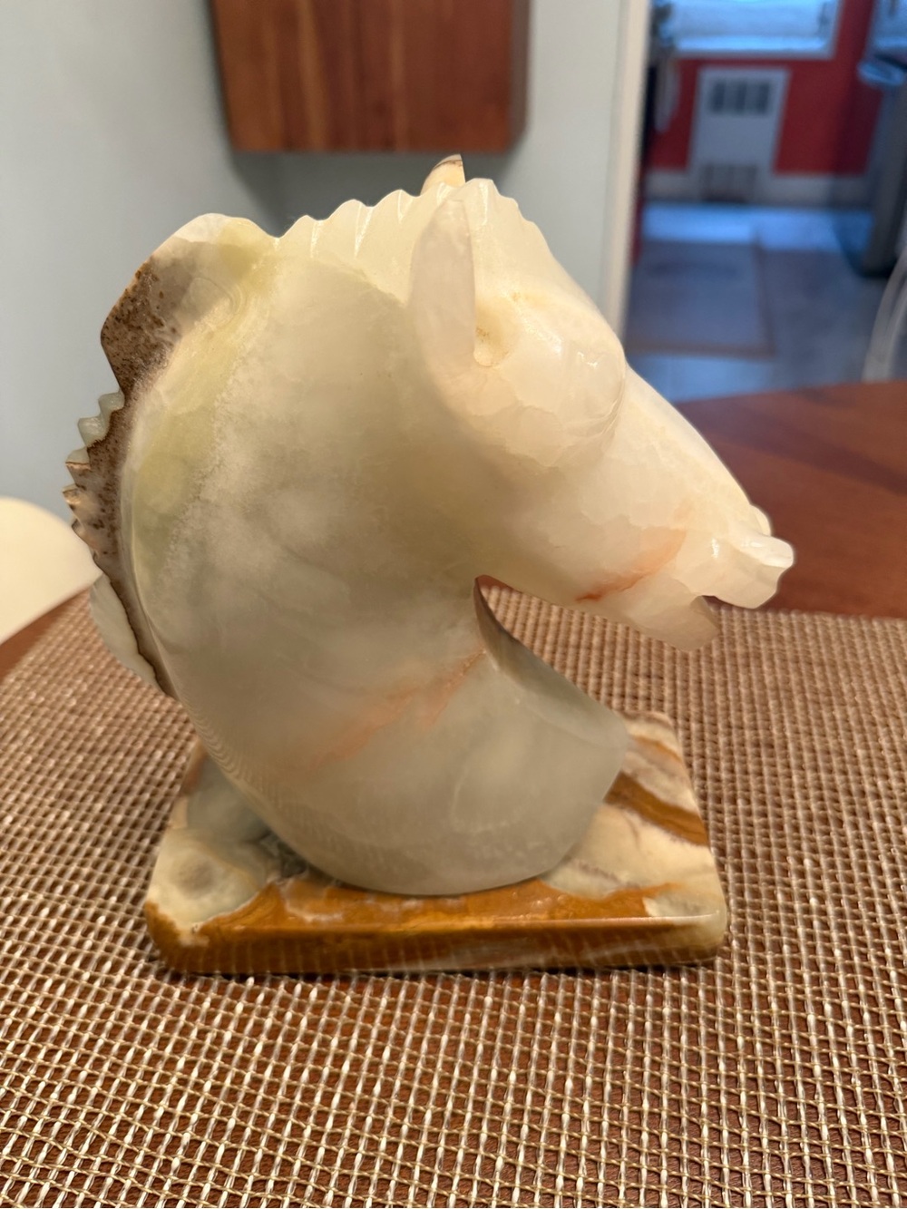 Carved Onyx Horse Head Accent Sculpture